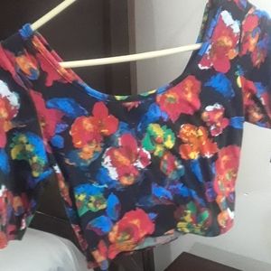 Vibrant flower crop top